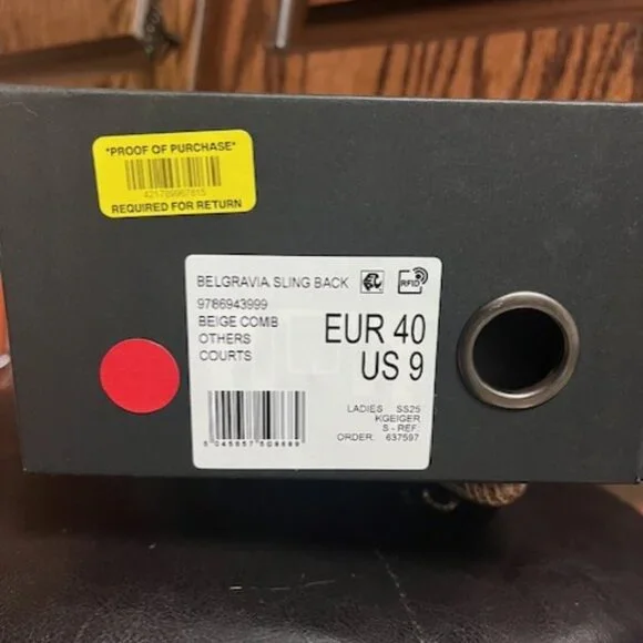 *NEW IN BOX* Kurt Geiger Belgravia Slingback Beige Court - Picture 6 of 6